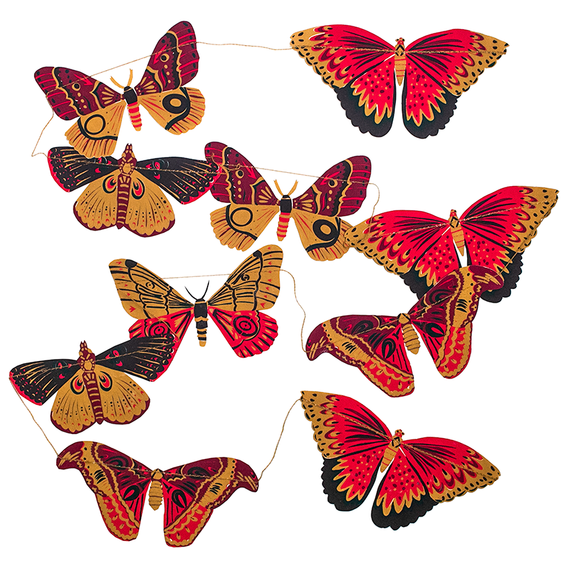 COLOURFUL BUTTERFLIES SEWN GARLAND