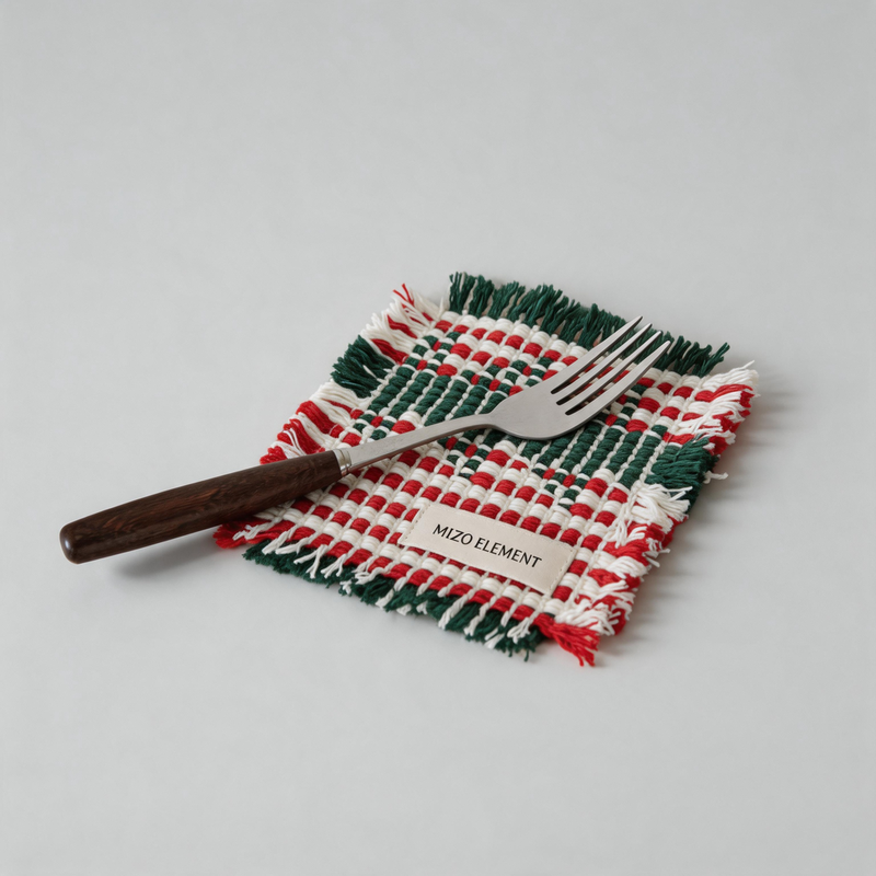 Woven Table Mat Coaster: Pink / One Size