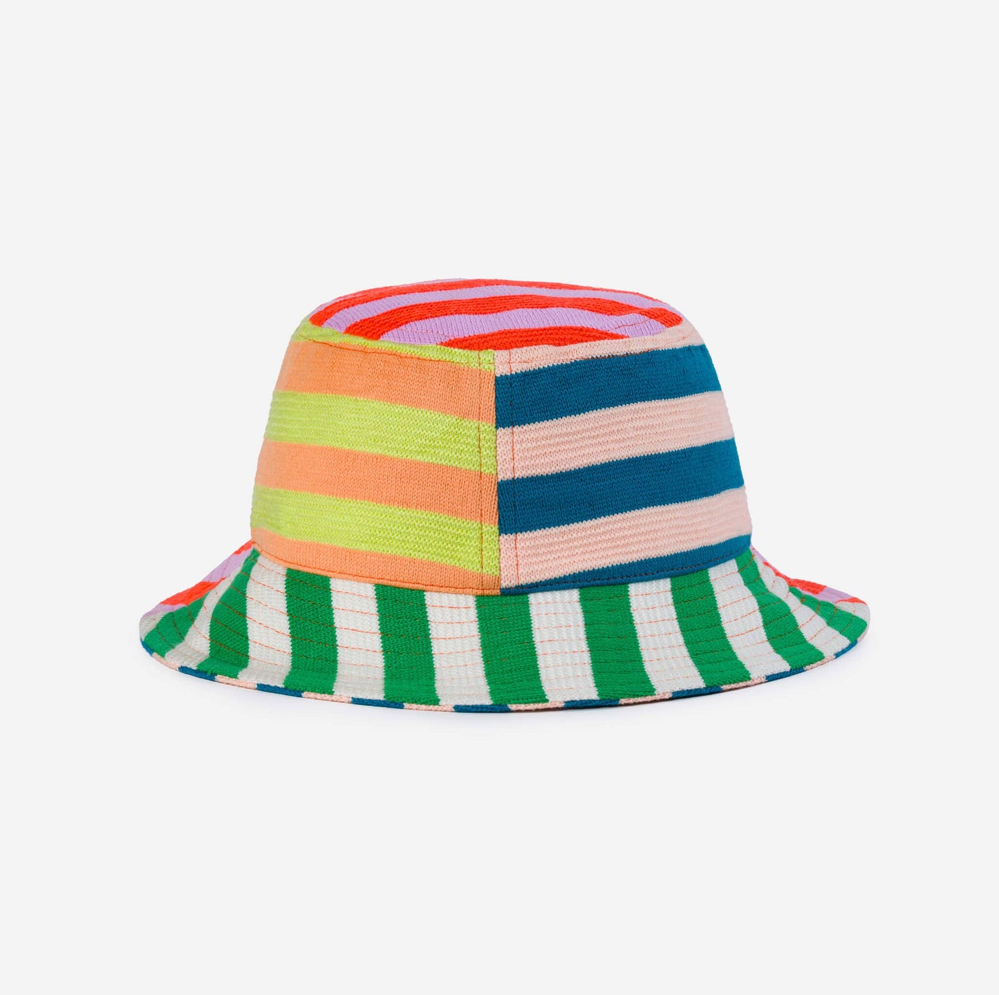 Super Stripe Bucket Hat: Peach Cobalt