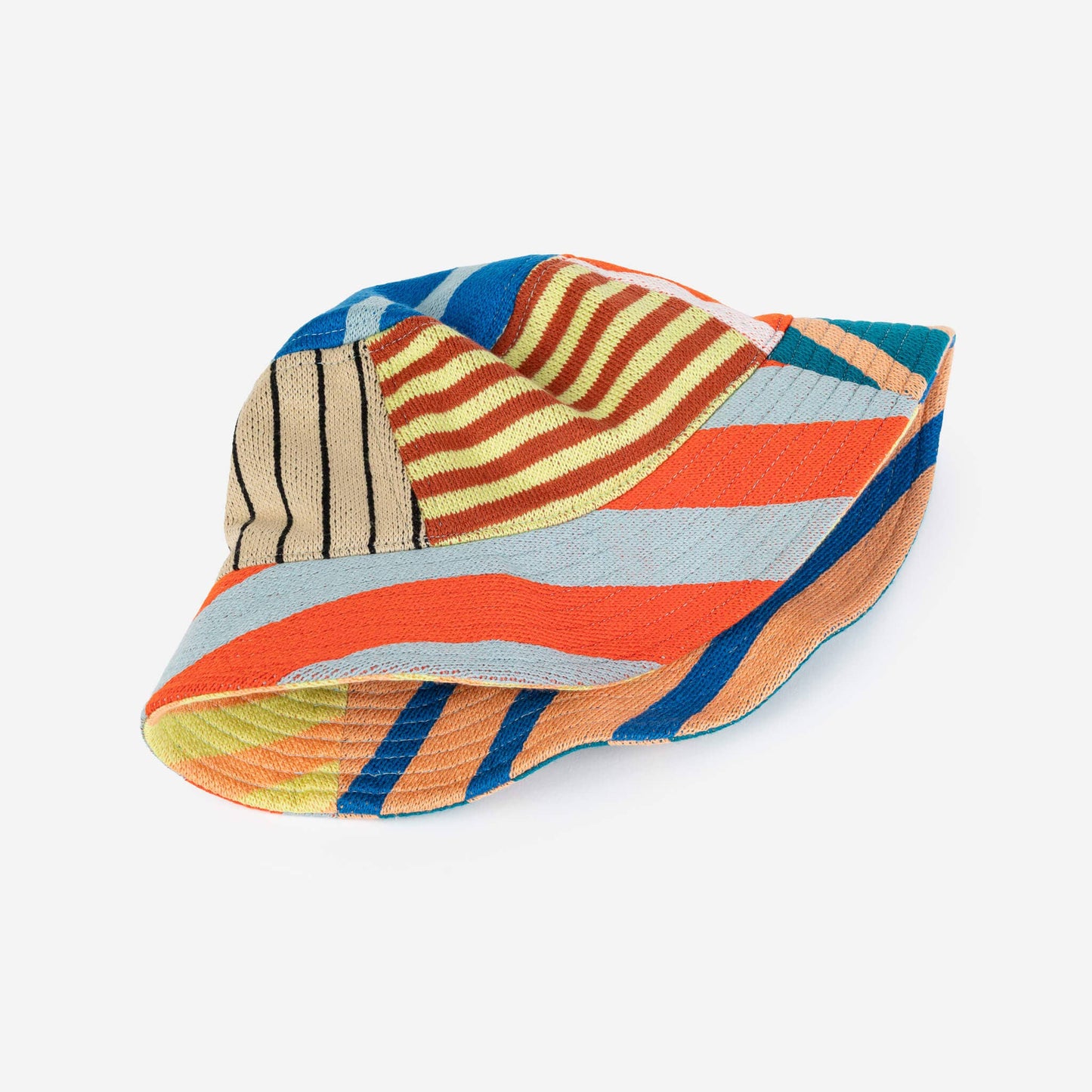 Patchwork Stripe Bucket Hat: Sport