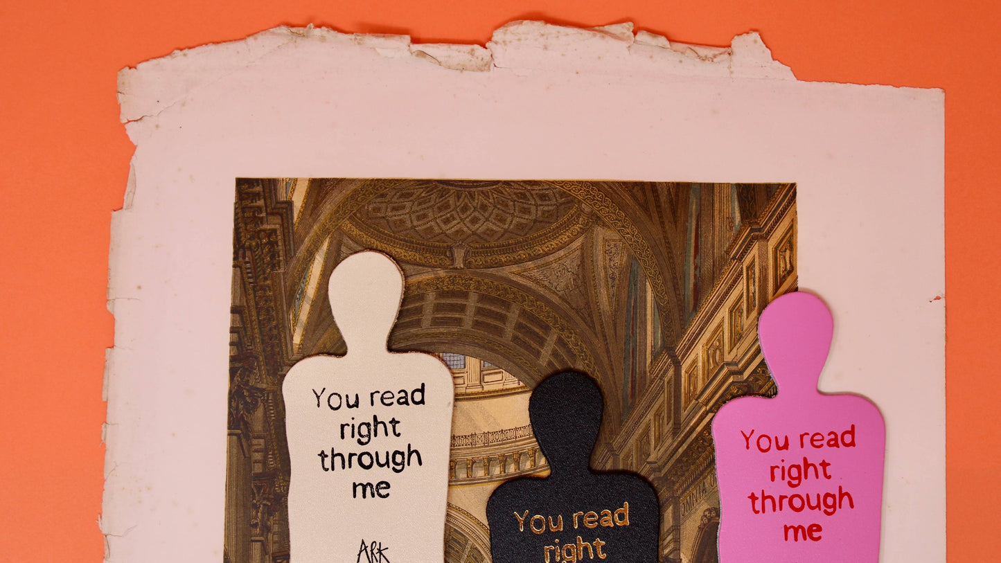 Skeleton Bookmark - You Read Right Through Me: Cream