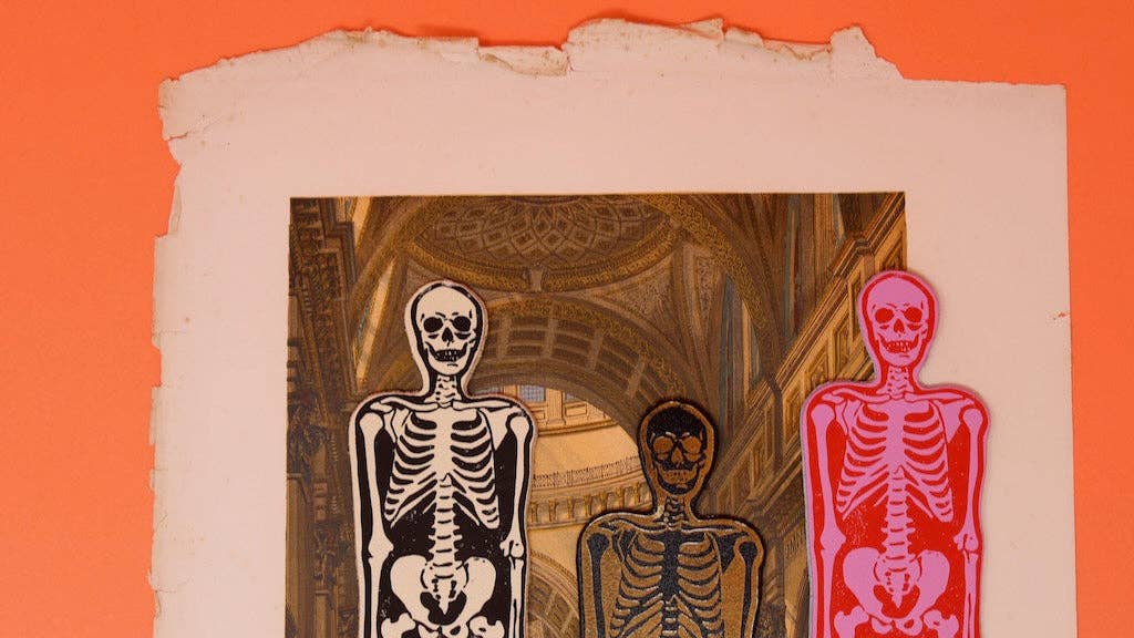 Skeleton Bookmark - You Read Right Through Me: Cream