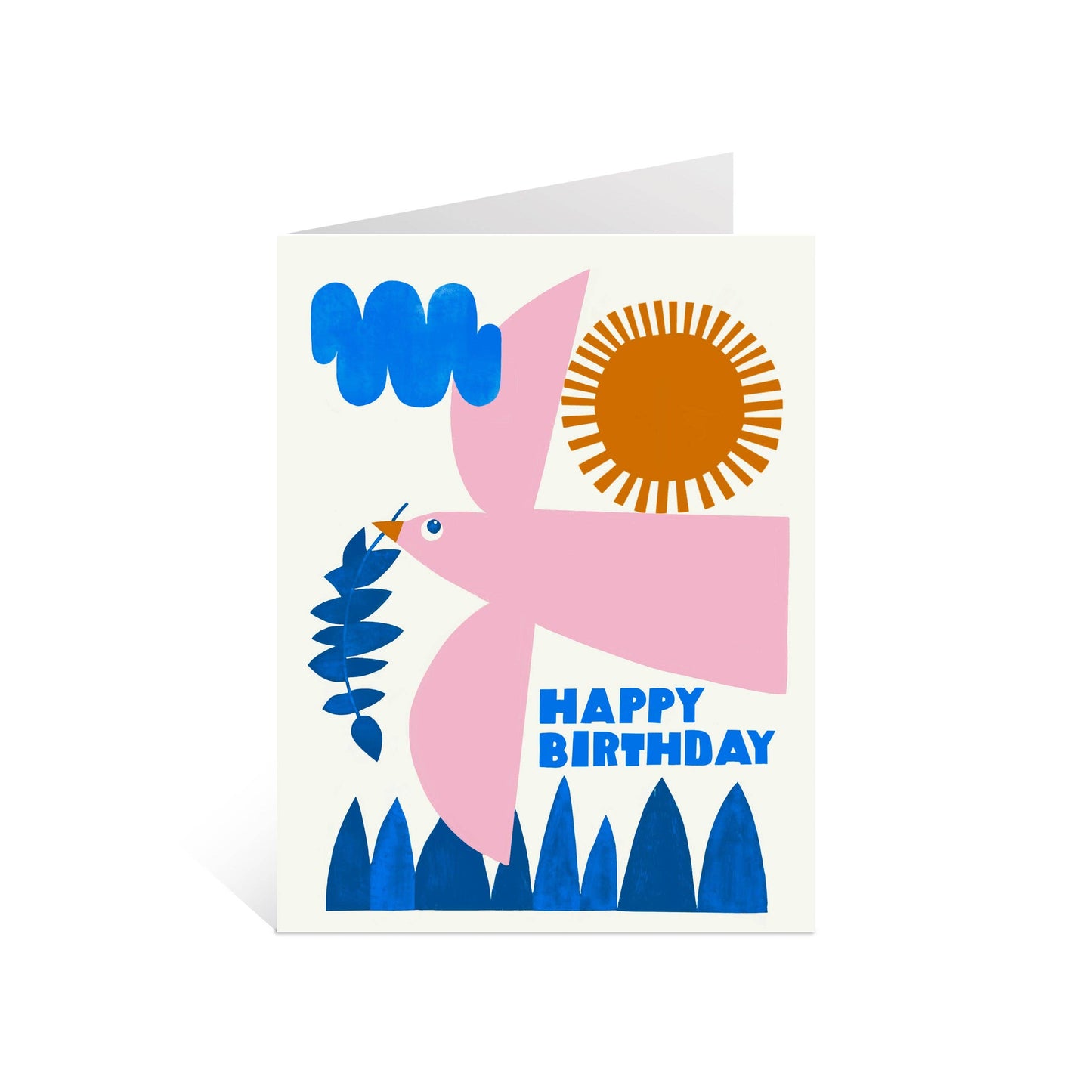 Happy Birthday Pink Bird Greeting Card