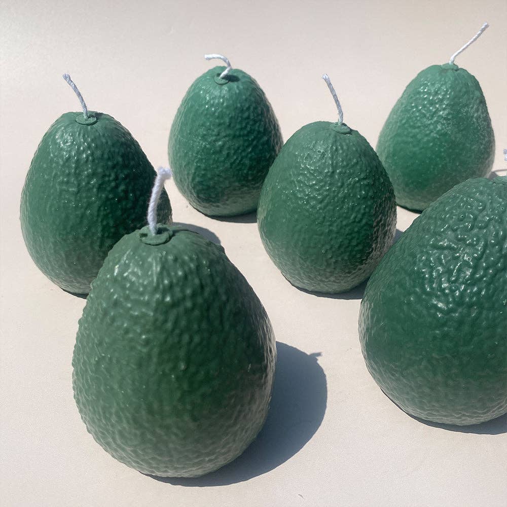 Large Avocado Candle: Green / Sea Salt and Orchid / Single Avocado