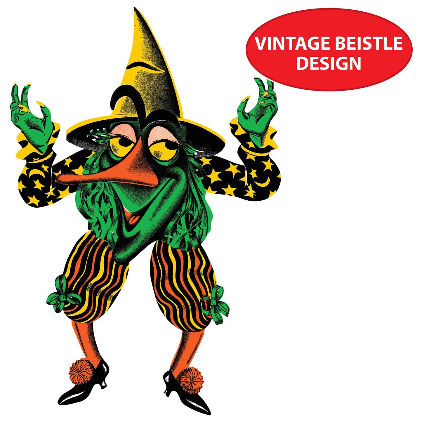 Vintage Halloween Jointed Witch Goblin 34"