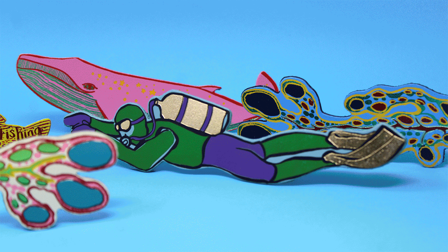 Whale Bookmark: Heritage Blue