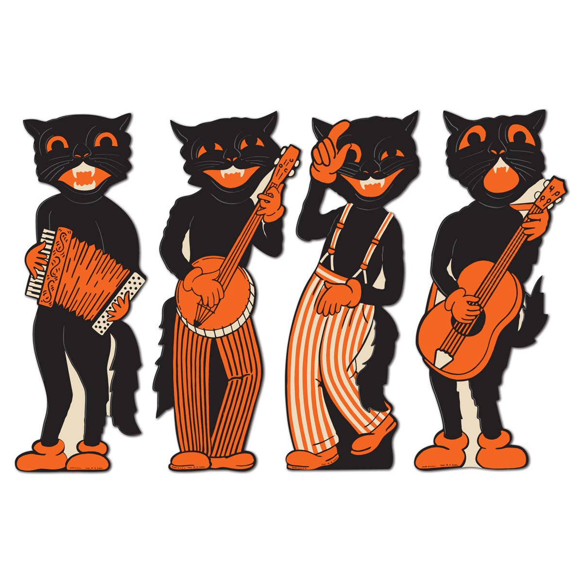 Vintage Halloween Scat Cat Band 17" Cutouts