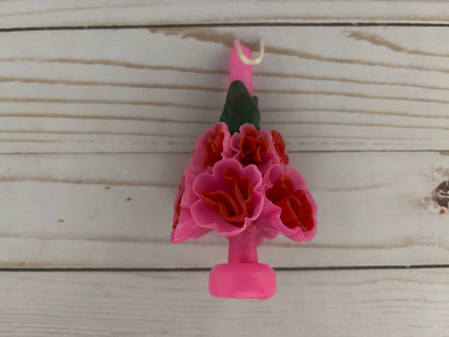 4.5" Beeswax Candle Mini Pink & Red Oaxaca Marigold