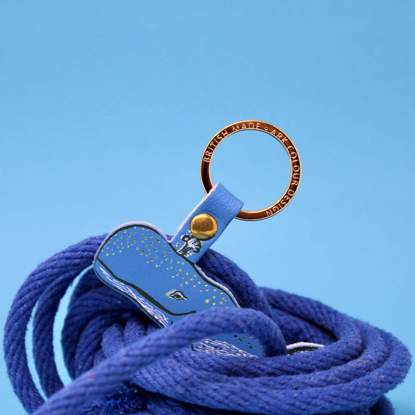 Humpback Whale Key Fob: Cornflower