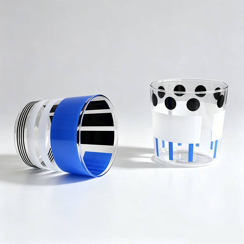 Retro Polka Dot Painted Cup: Black White / One Size
