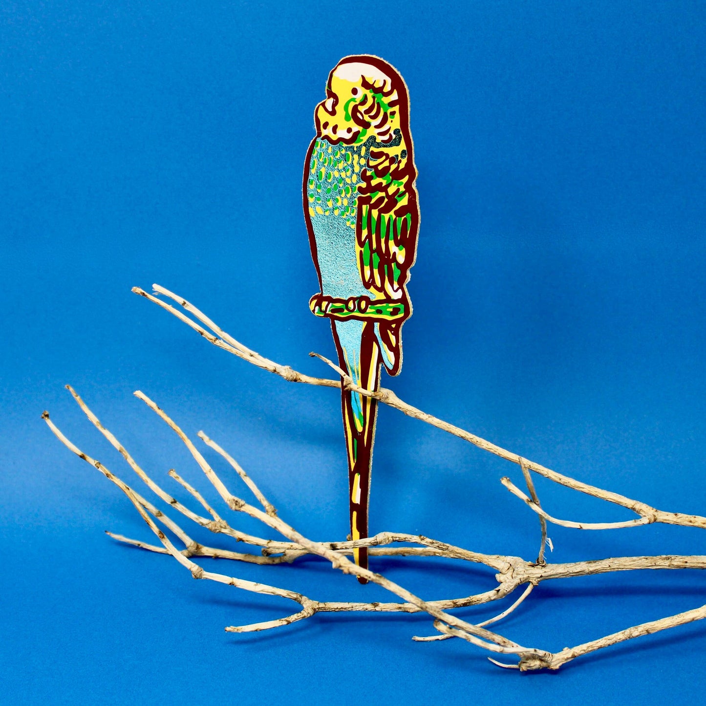 Parakeet Bookmark: Red/Blue