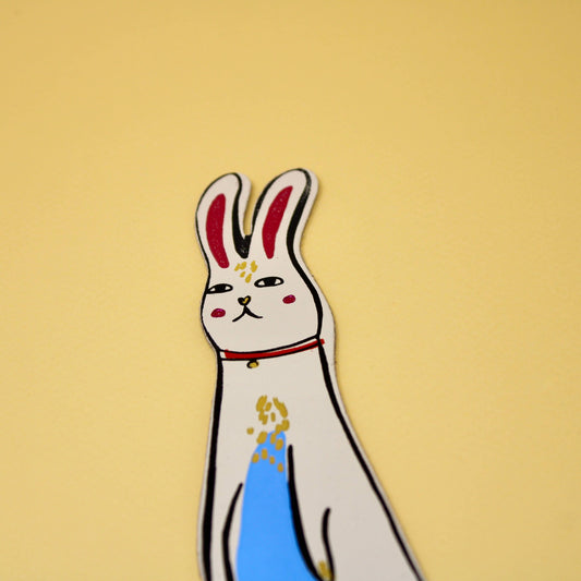 Cute Bunny Bookmark: Cream