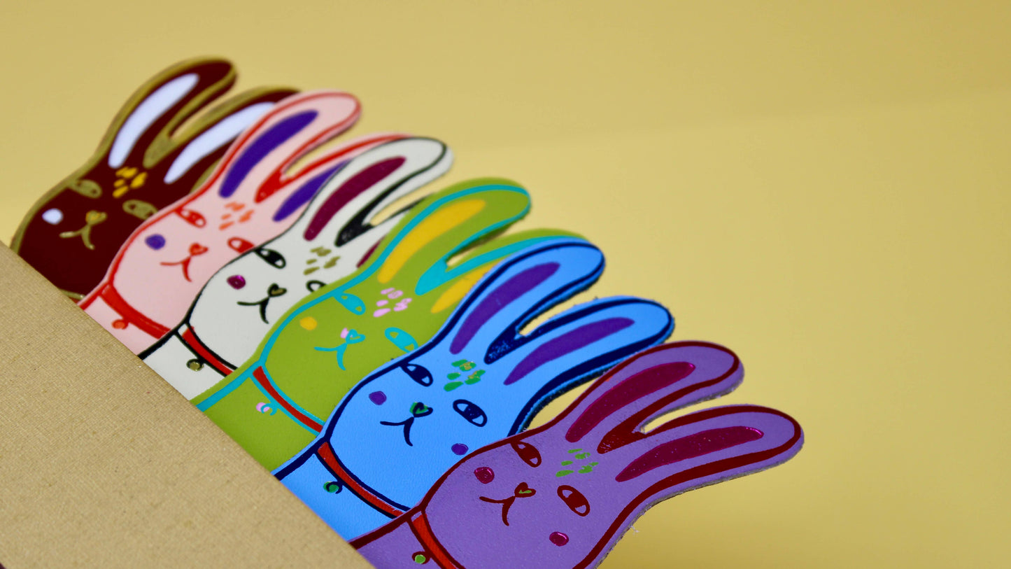 Cute Bunny Bookmark: Cream