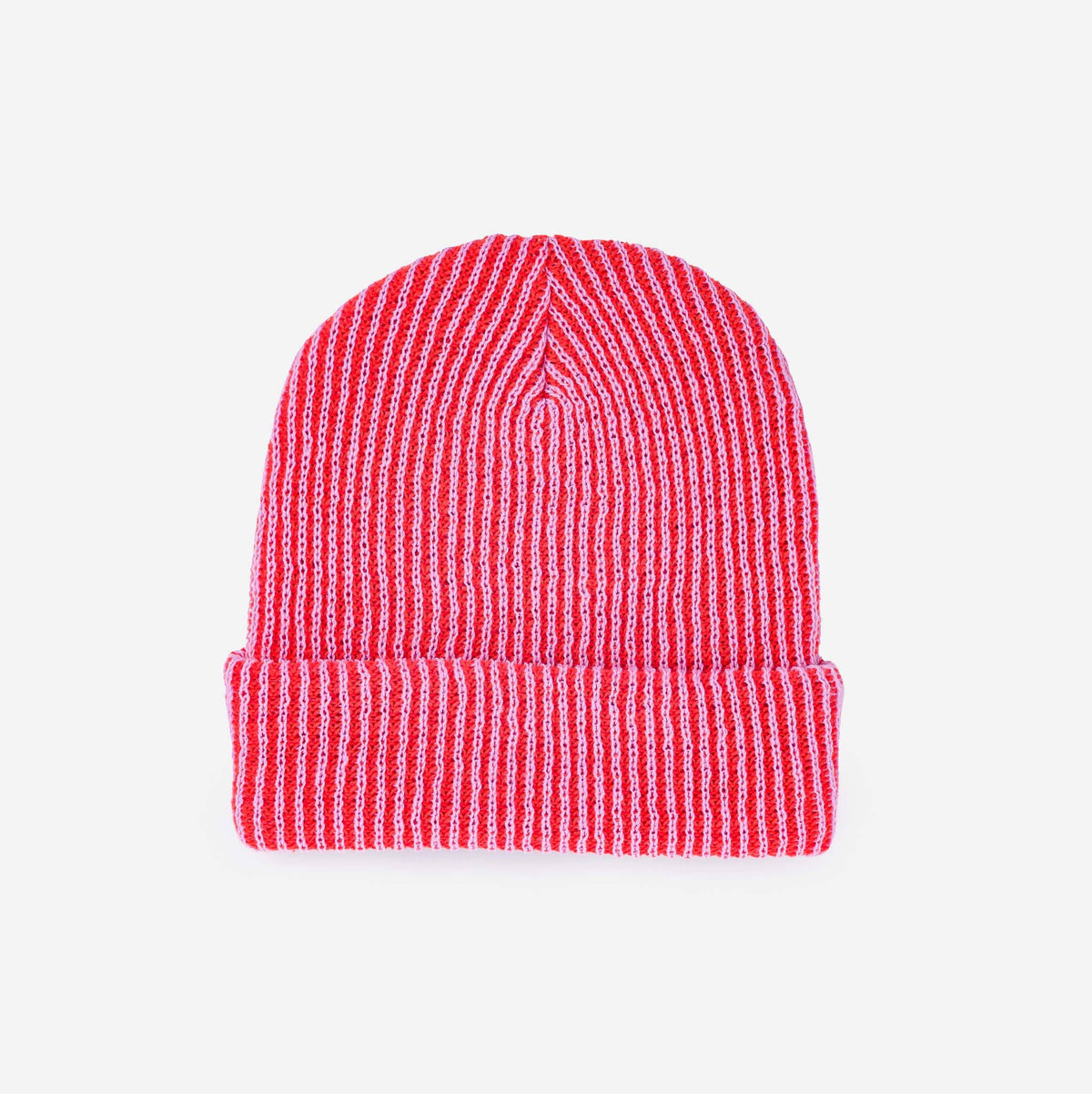 Simple Rib Knit Beanie: Golden Olive Navy