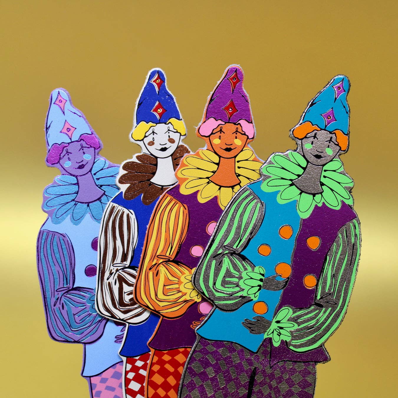 Clown Bookmark: Gold
