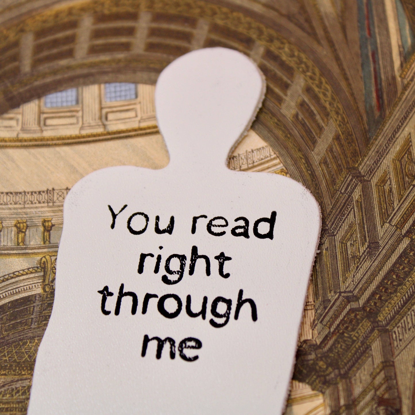 Skeleton Bookmark - You Read Right Through Me: Cream