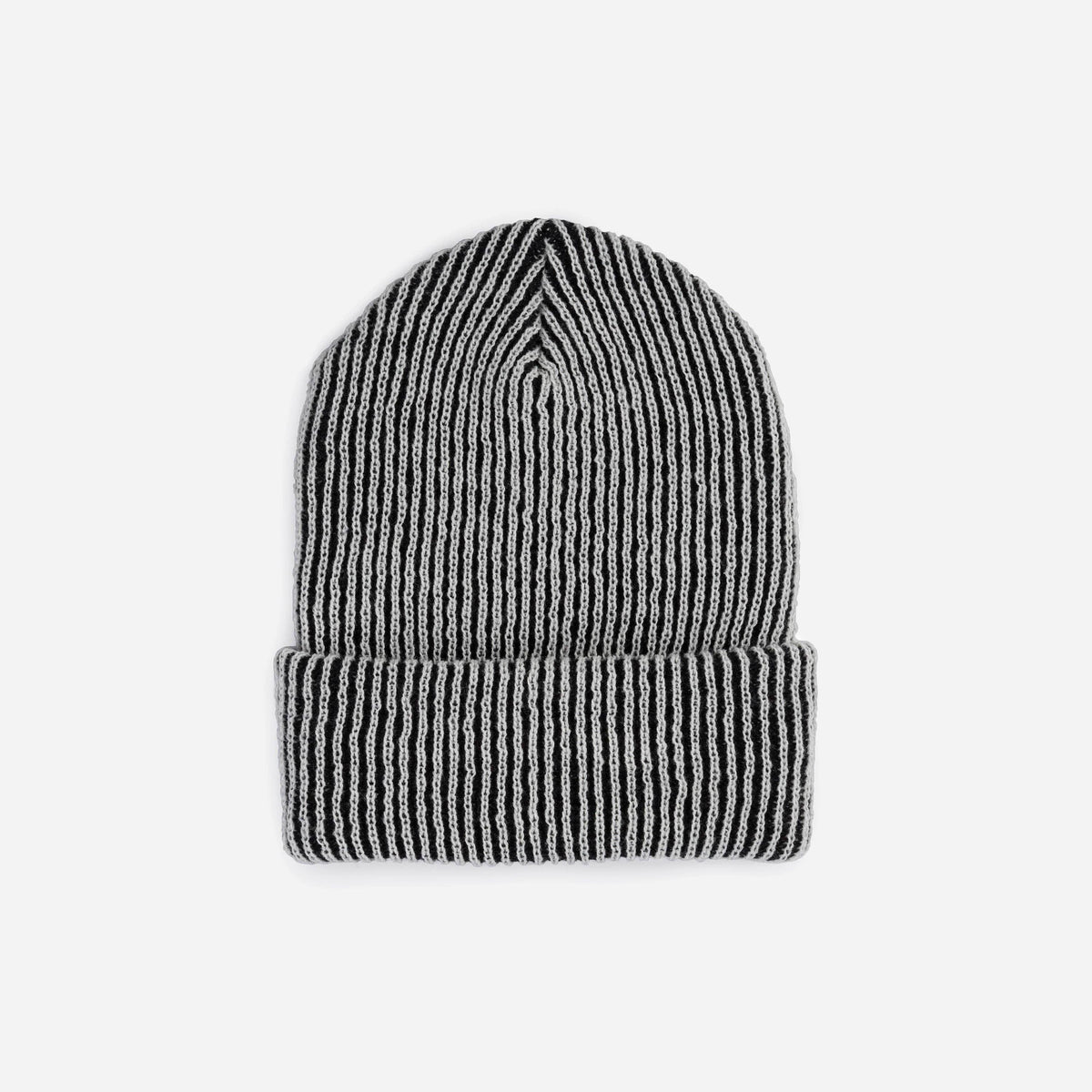 Simple Rib Knit Beanie: Golden Olive Navy