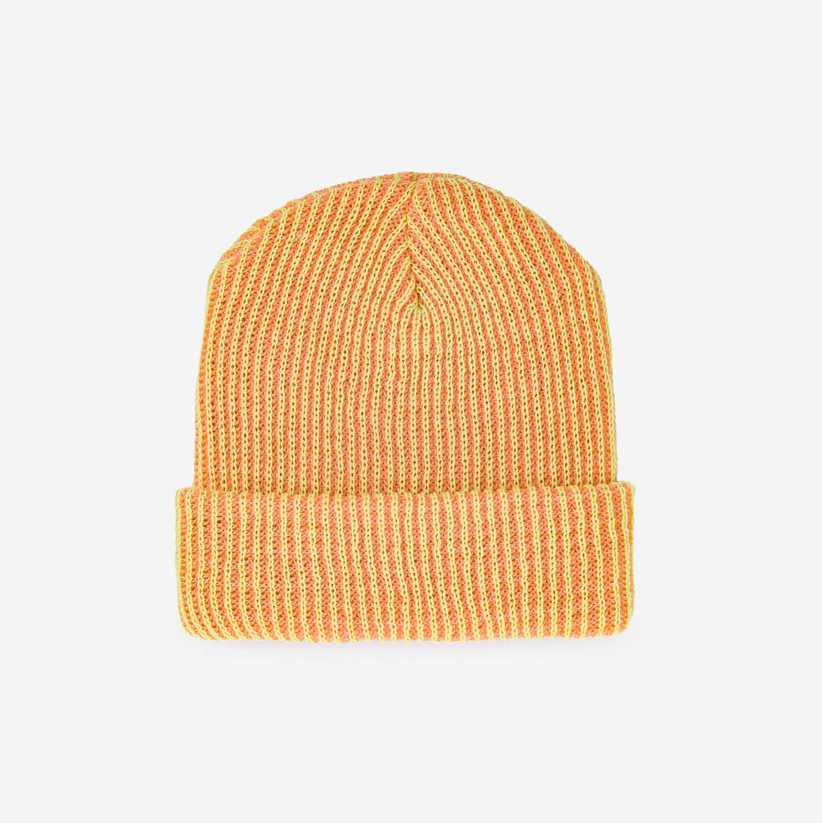 Simple Rib Knit Beanie: Golden Olive Navy