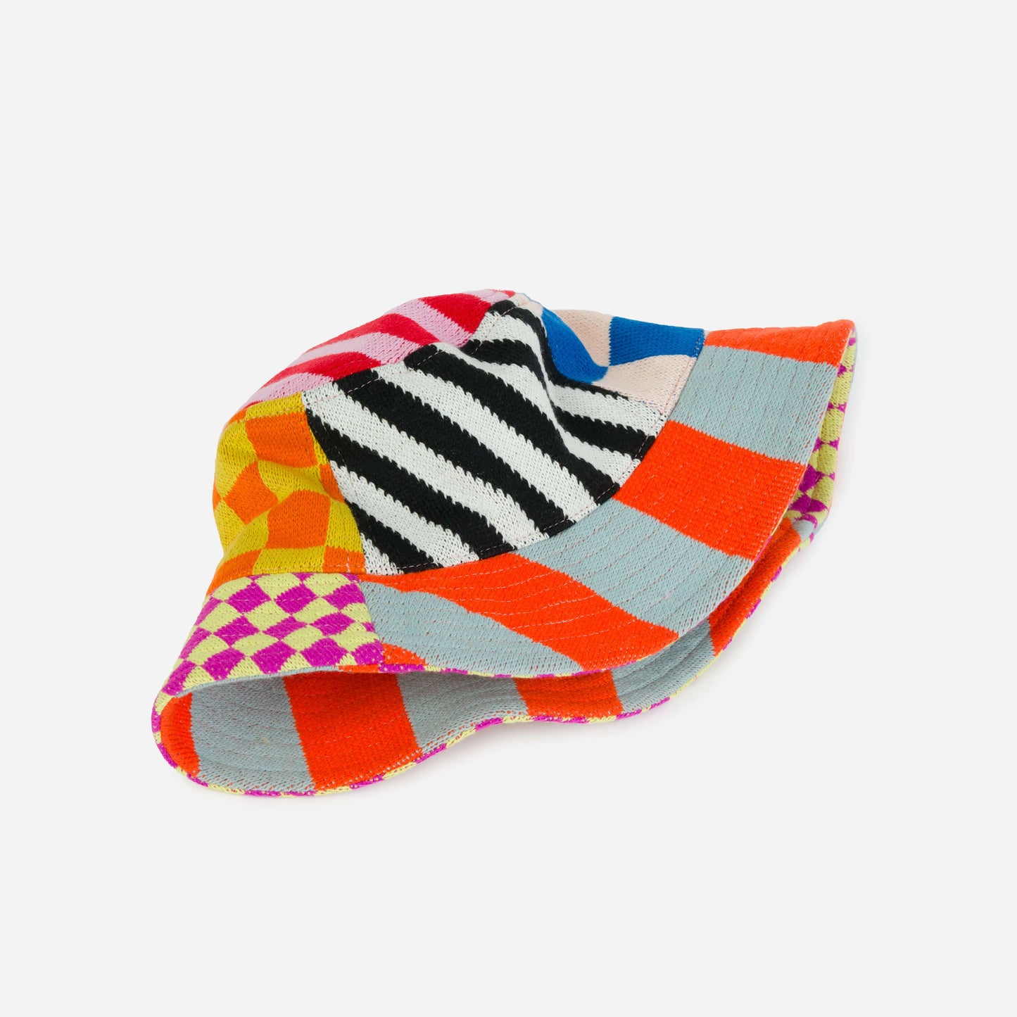 Pattern Patch Bucket Hat: Rainbow