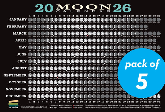 2026 Moon Calendar Card (5 pack)