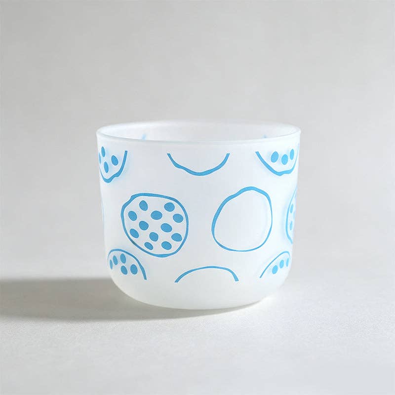 Polka Dot Cup: Light Blue / Flower/One Size