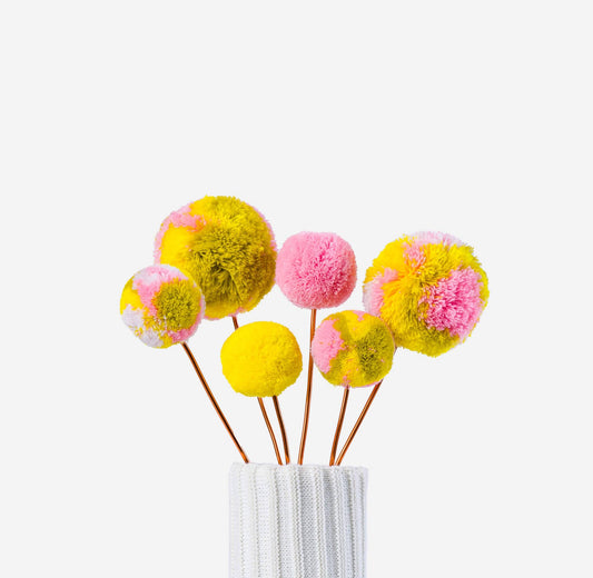 Pom Flower Bouquet: Yellow Pink