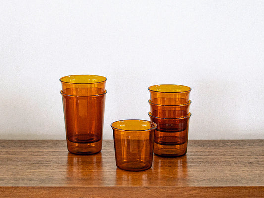 CAST AMBER  glass, Kinto