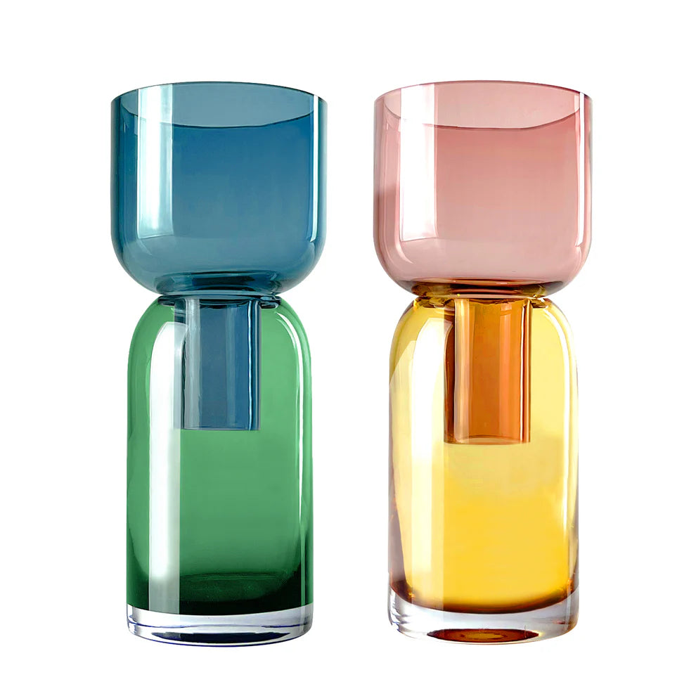 Flip Vase Small SET - Blue & Grn / Yel & Pink
