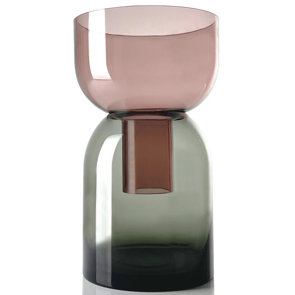 Flip Vase L Grey and Pink Vase