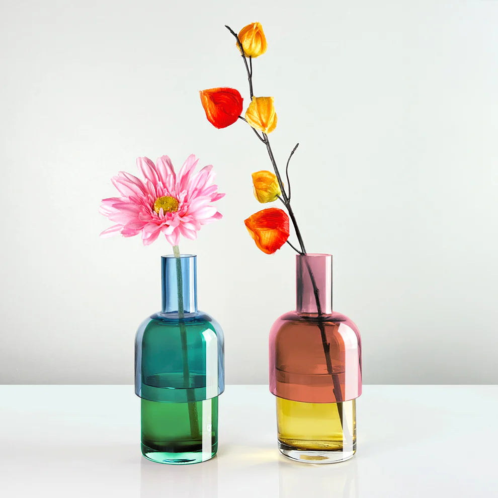 Flip Vase Small SET - Blue & Grn / Yel & Pink