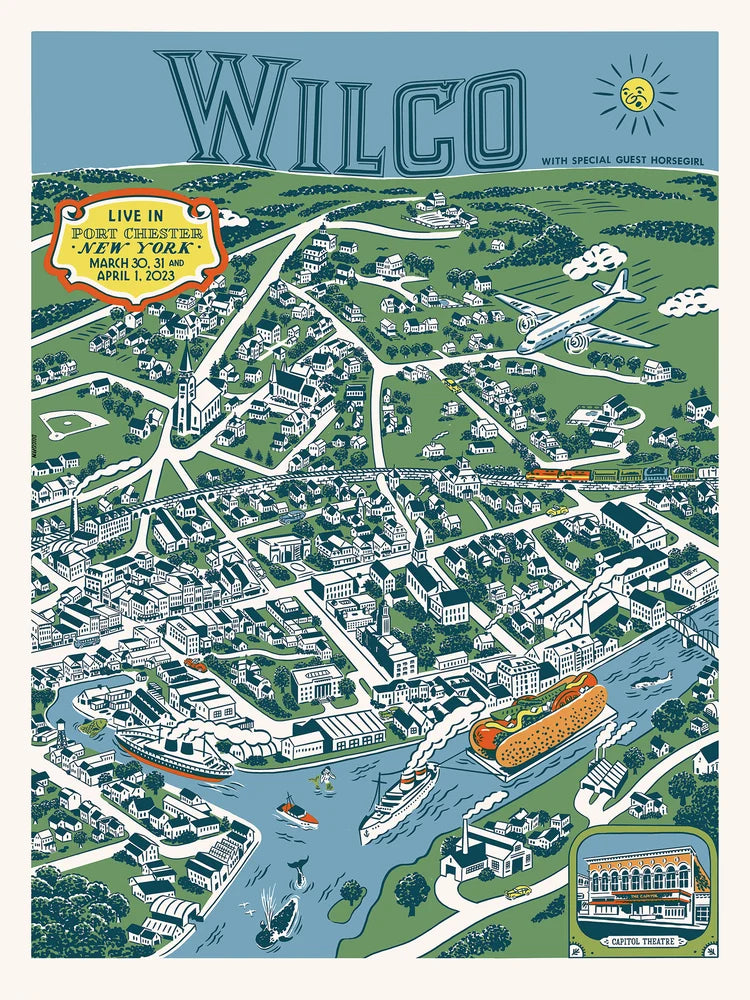 Screen Print WILCO – PORT CHESTER 2023 by Ryan Duggan