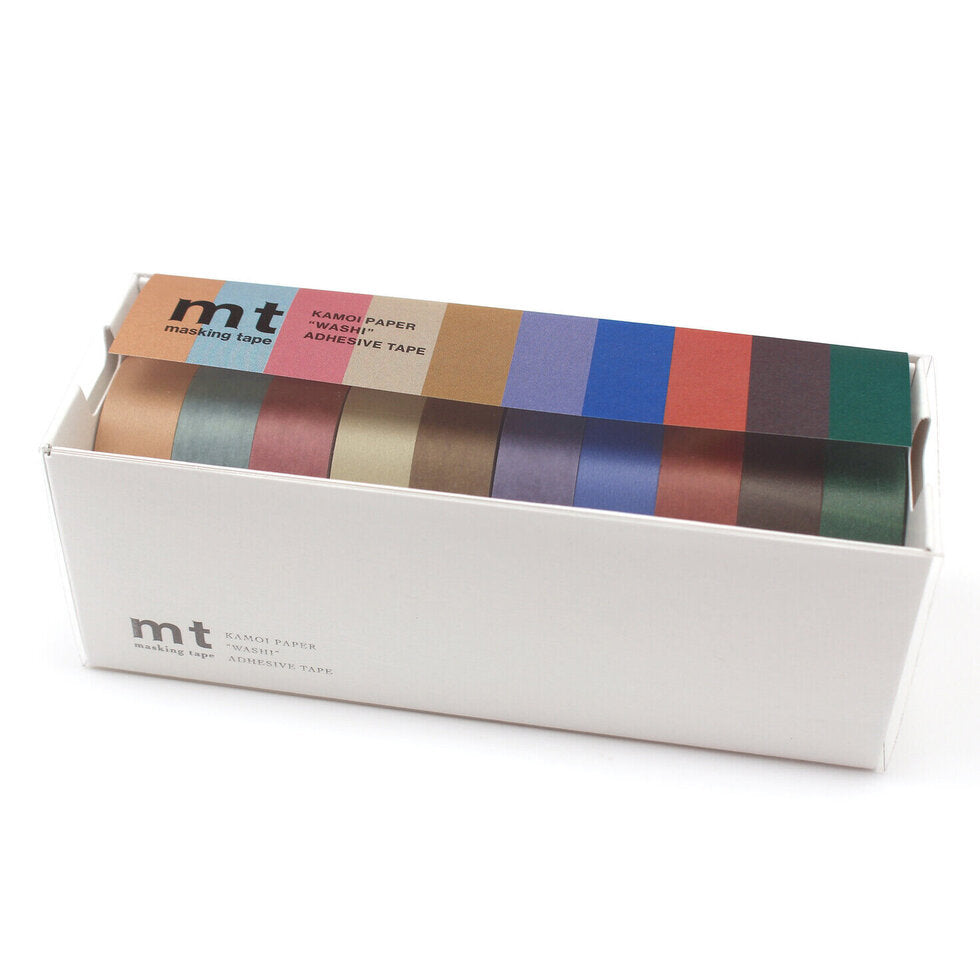 Washi Tape Boxed Set of 10 - muted colors