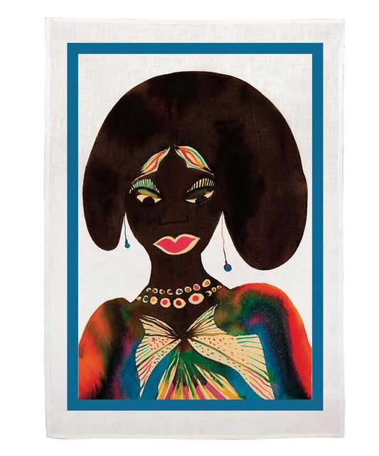 Tea Towel Afromuses Couple (Woman) Chris Ofili