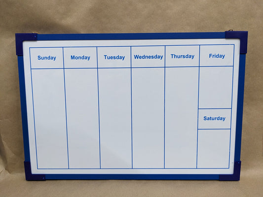 Dry Erase weekly board