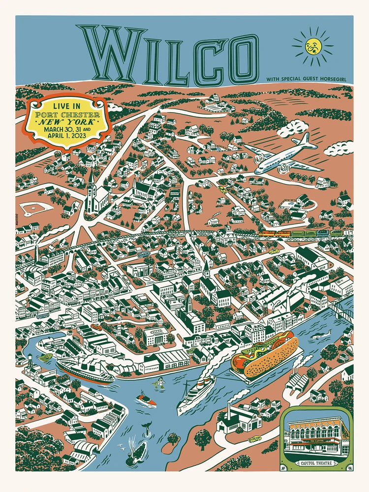 Screen Print WILCO – PORT CHESTER 2023 by Ryan Duggan