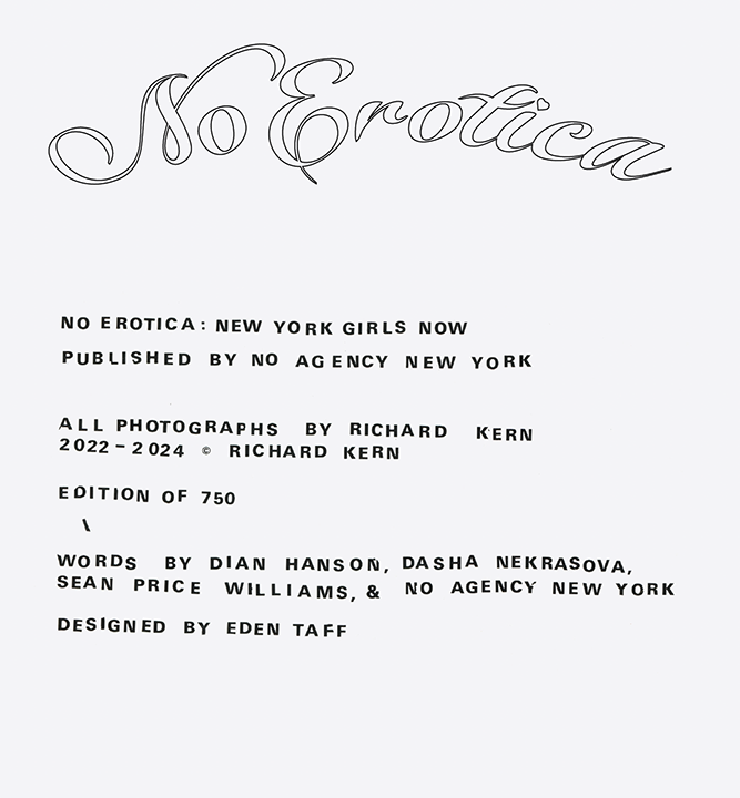No Erotica Richard Kern New York Girls Now (2024)