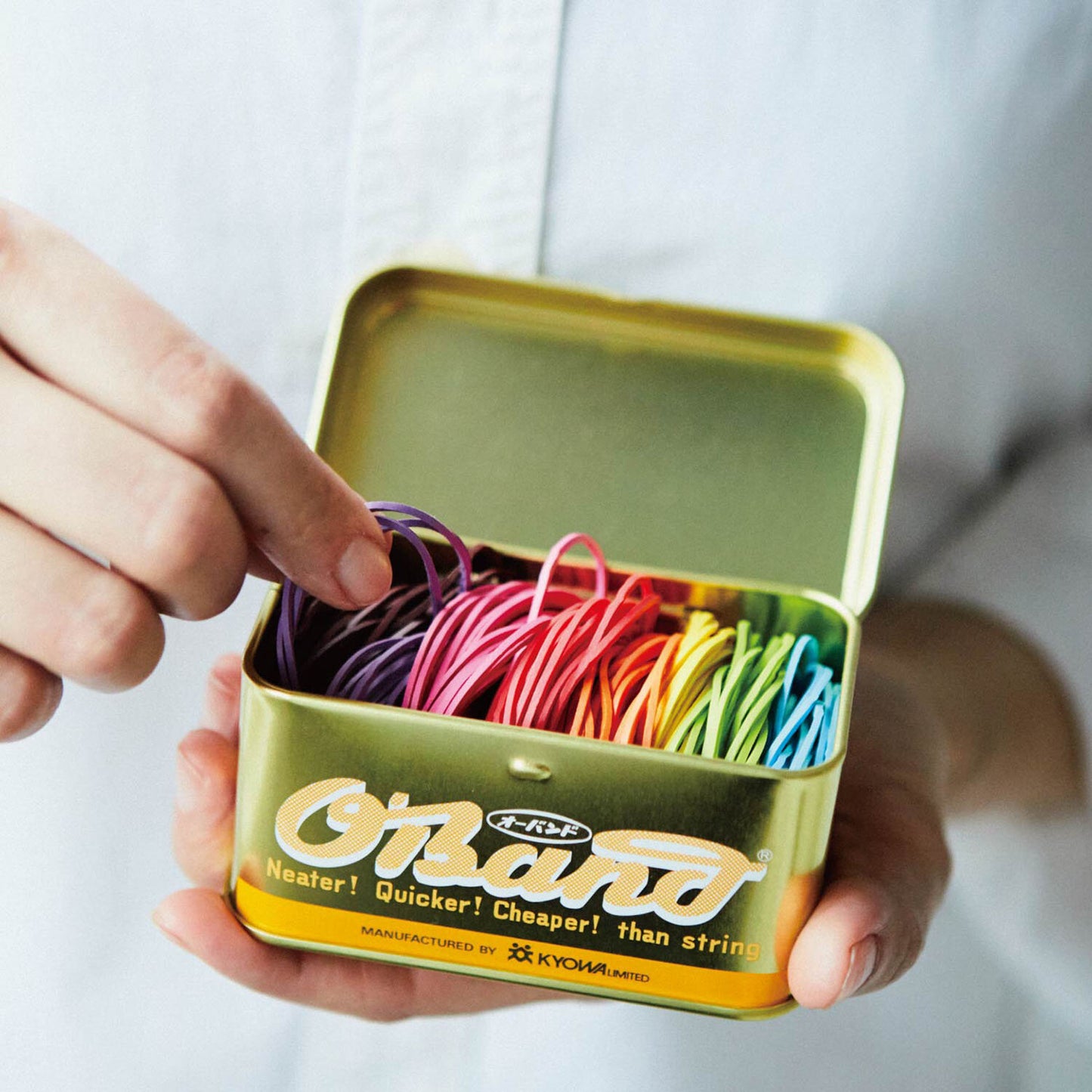 Rubber O' bands gold tin 8-color mix