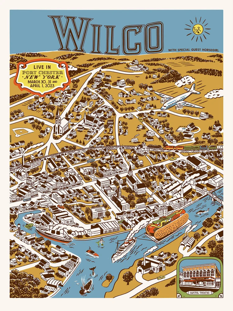 Screen Print WILCO – PORT CHESTER 2023 by Ryan Duggan