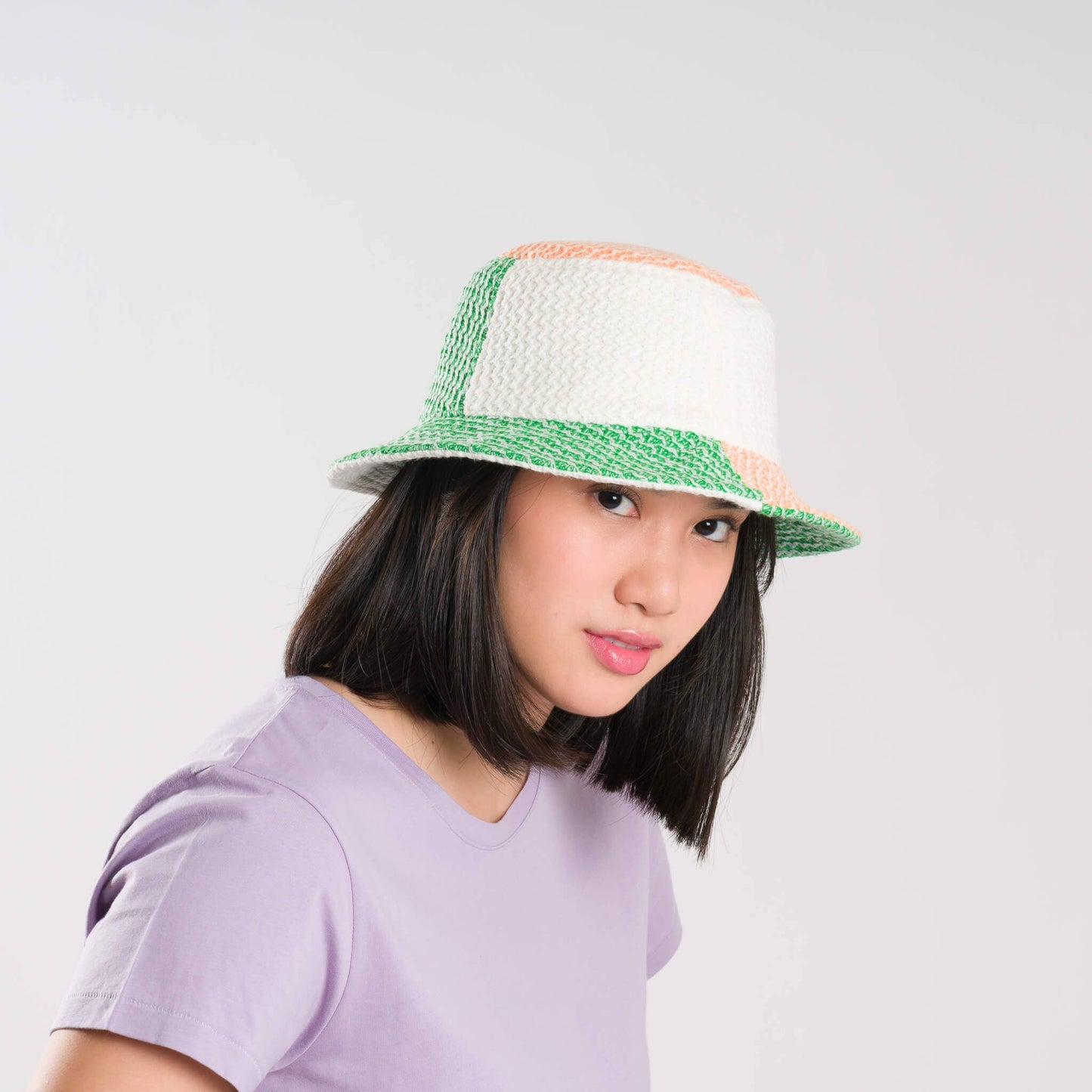 Squiggle Knit Bucket Hat: Poppy Lilac