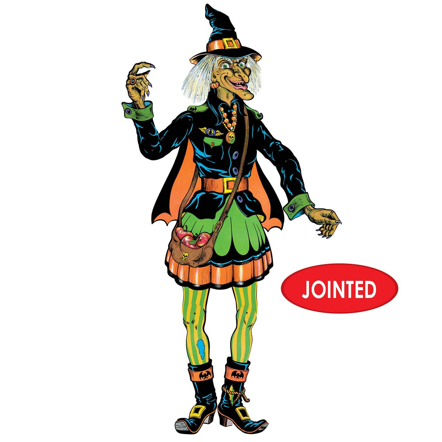 Vintage Halloween Jointed Witch 4' 9"