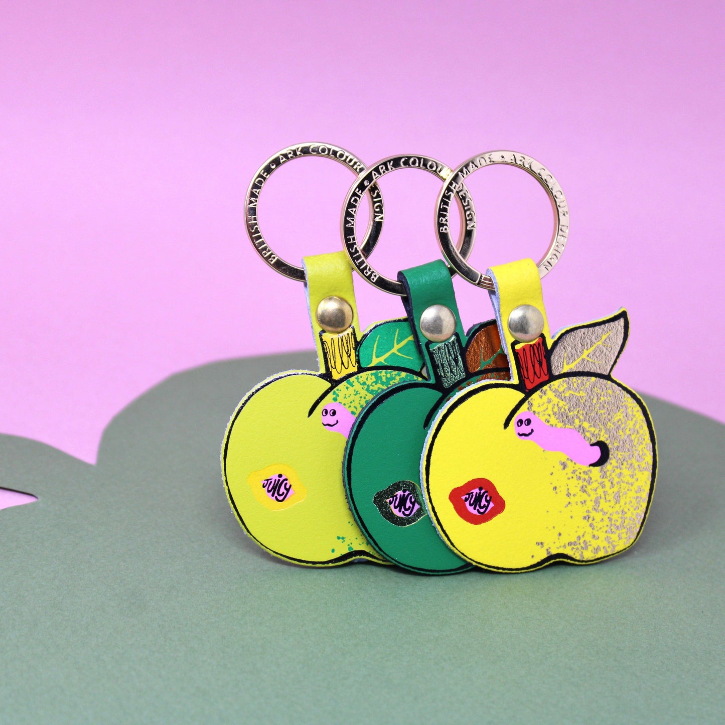 Juicy Apple Keyring: Green