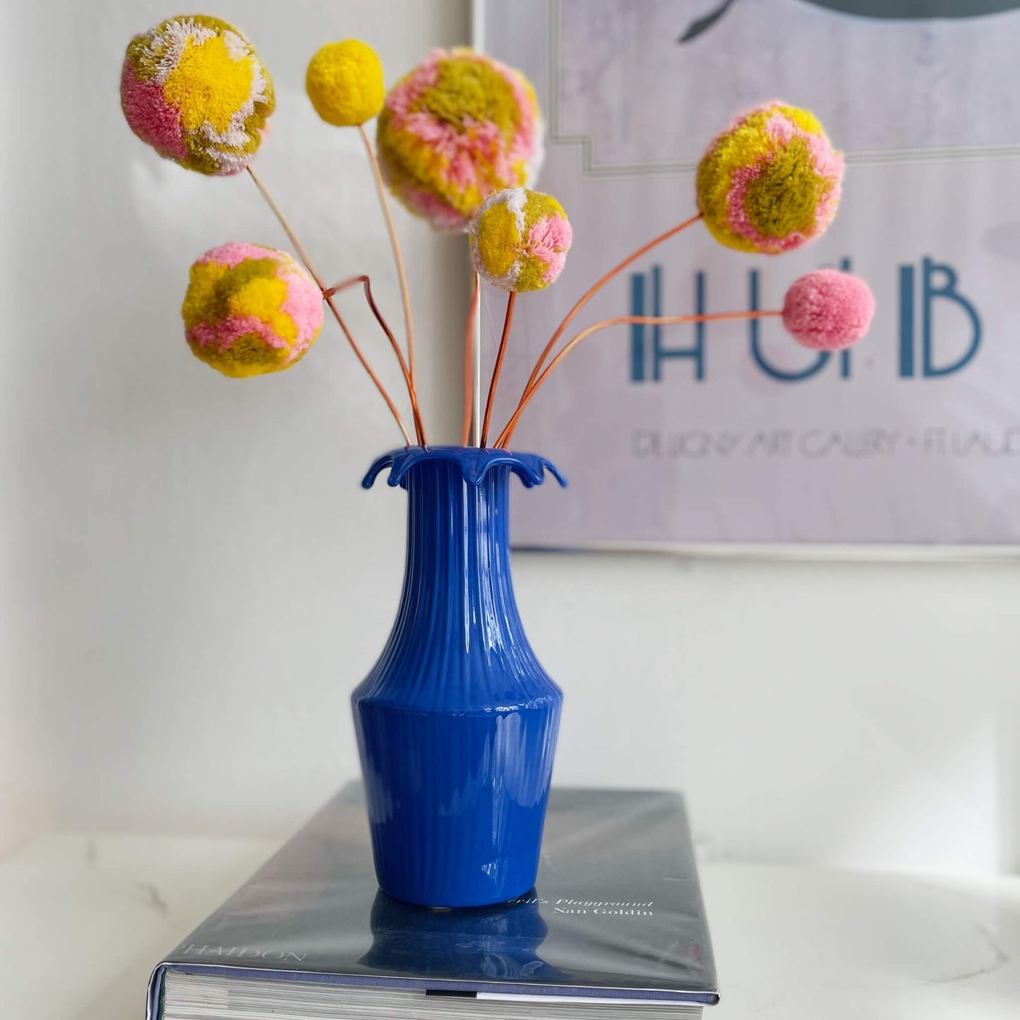 Pom Flower Bouquet: Magenta Lime