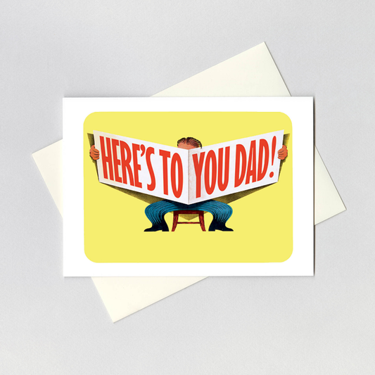 Reading a Giant Newspaper - Father's Day Card
