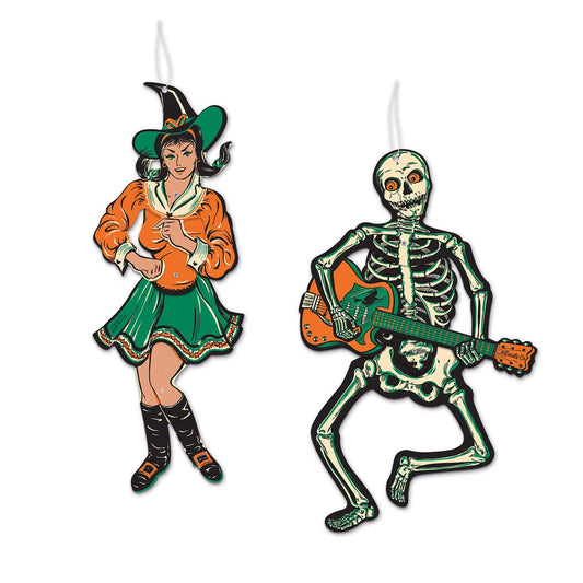Vintage Halloween Jointed GoGo Dancers 14" & 14.5"