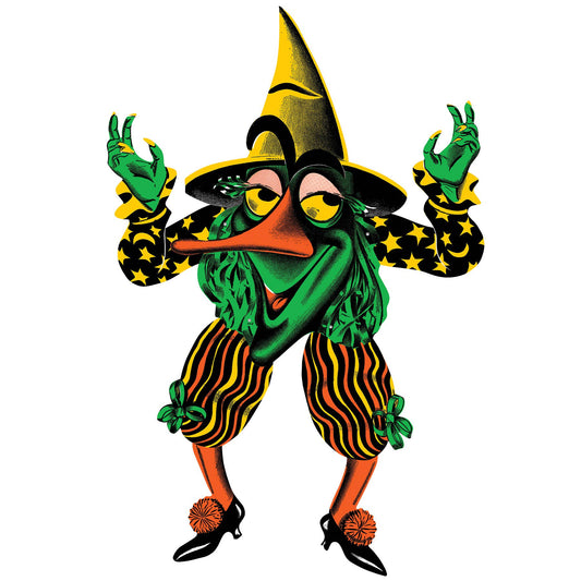 Vintage Halloween Jointed Witch Goblin 34"