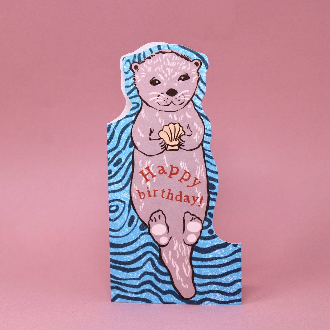 Otter Shaped Greetings Card