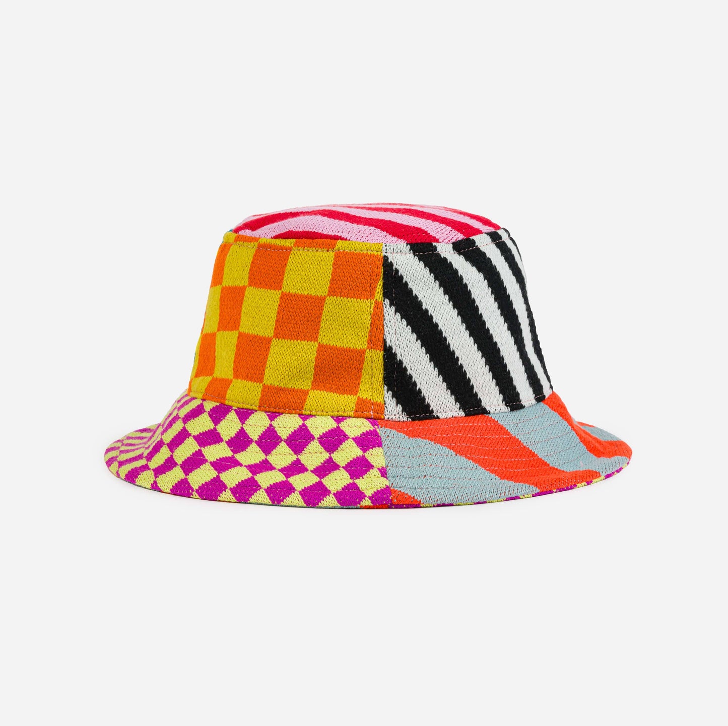 Pattern Patch Bucket Hat: Rainbow