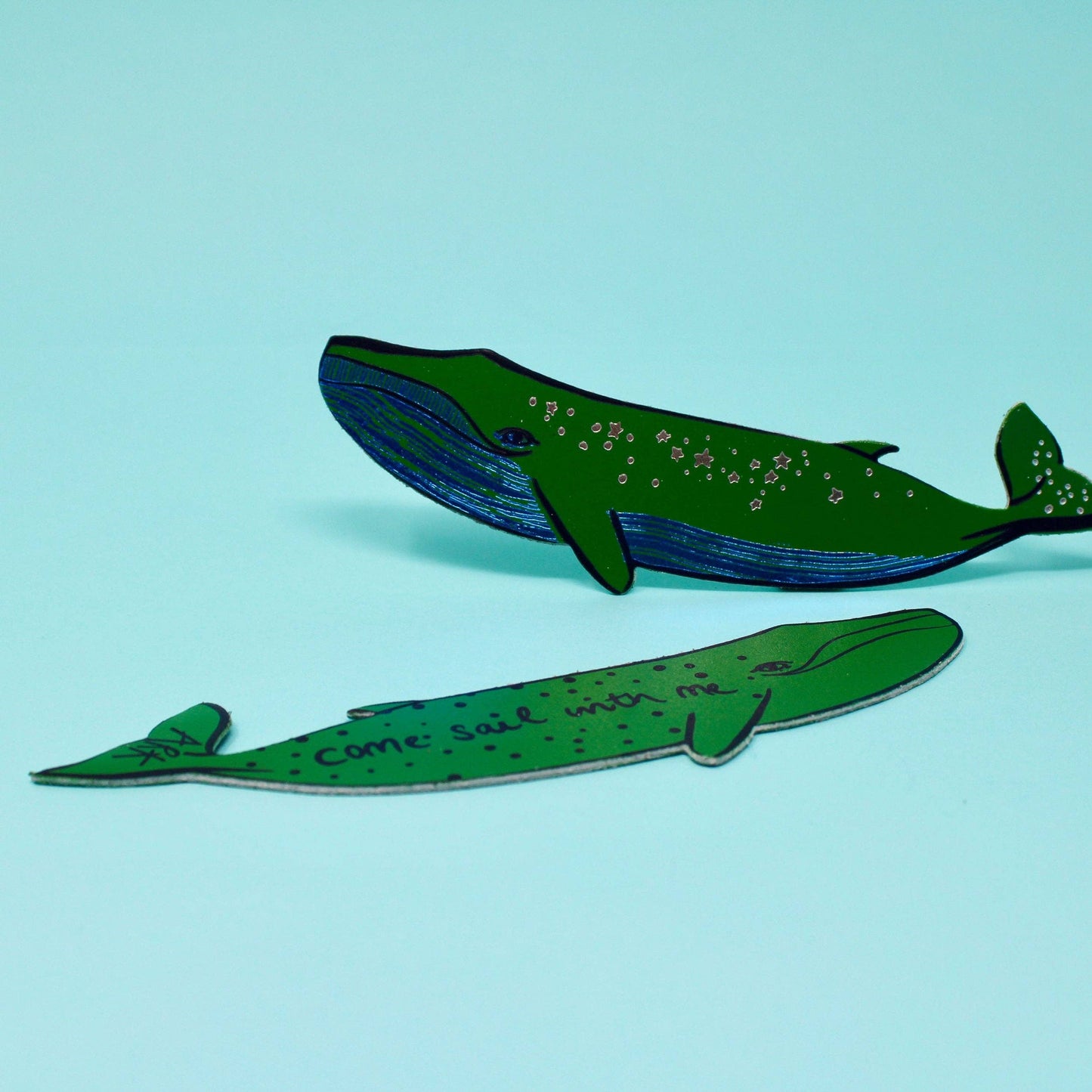 Whale Bookmark: Heritage Blue