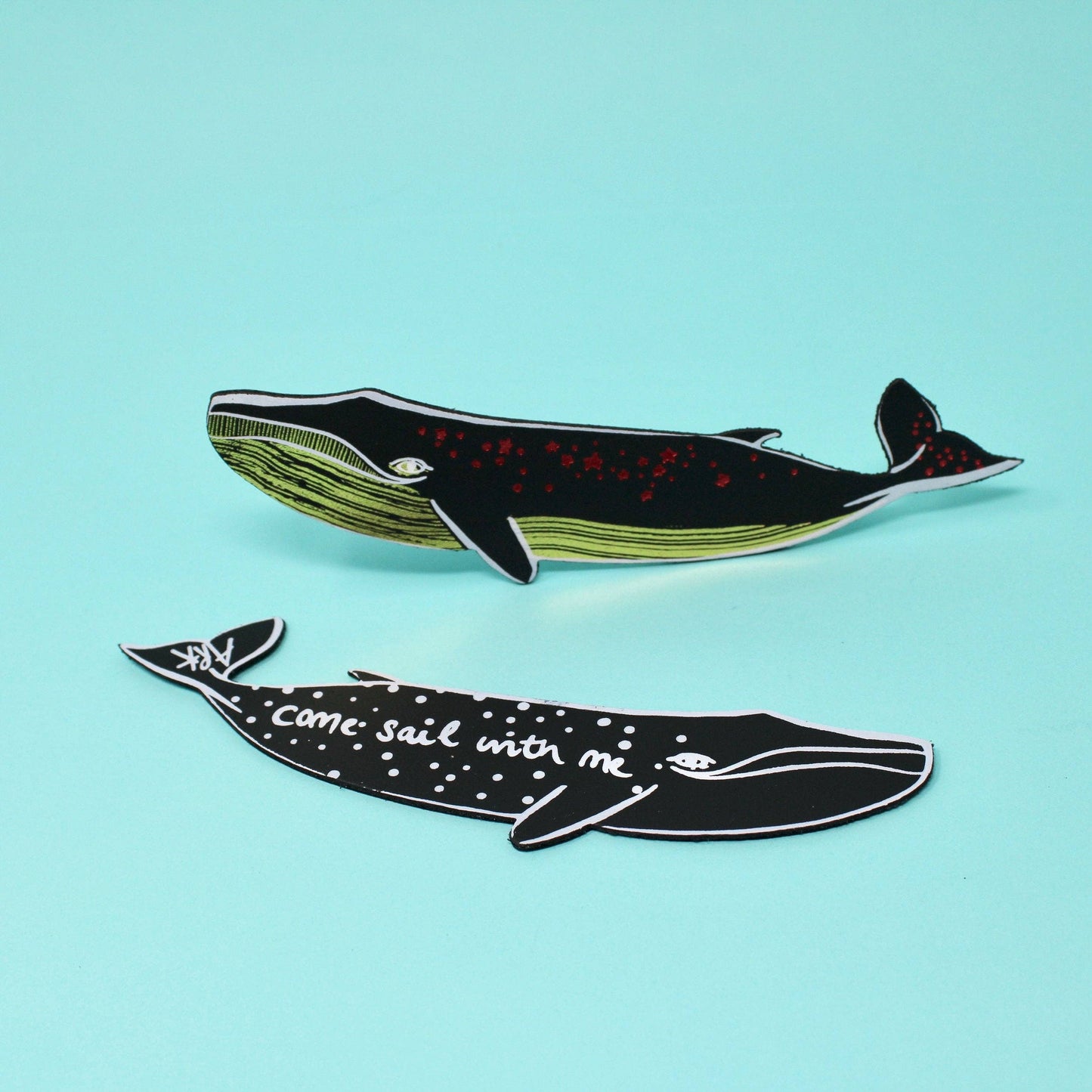 Whale Bookmark: Heritage Blue