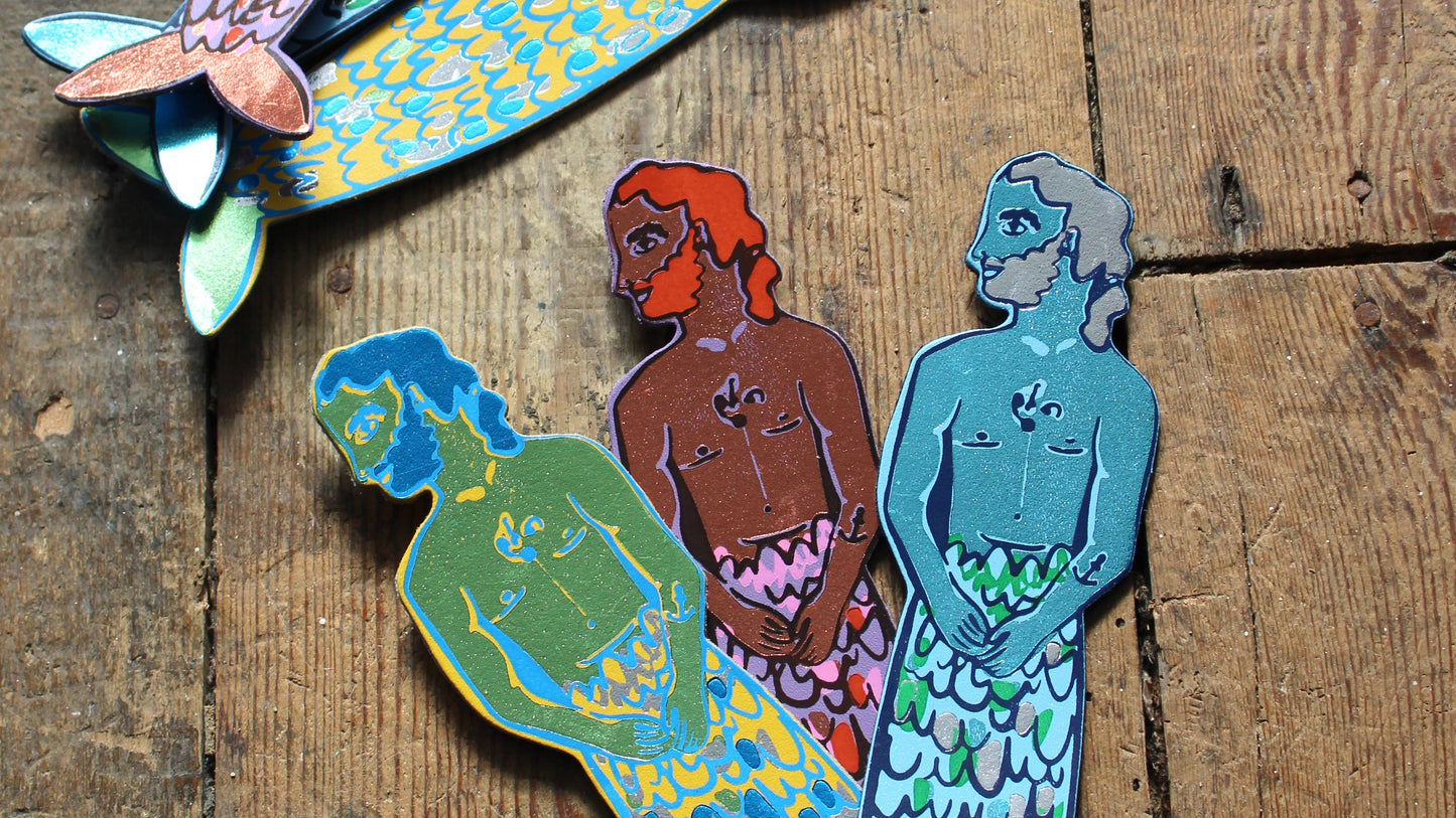 Mer-Man Bookmark: Lilac